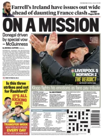 Irish Daily Mail Backpage