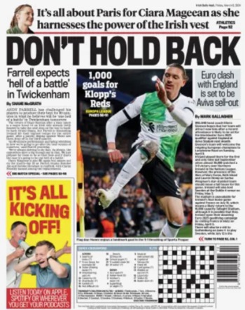 Irish Daily Mail Backpage