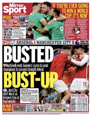 Irish Daily Mirror Backpage