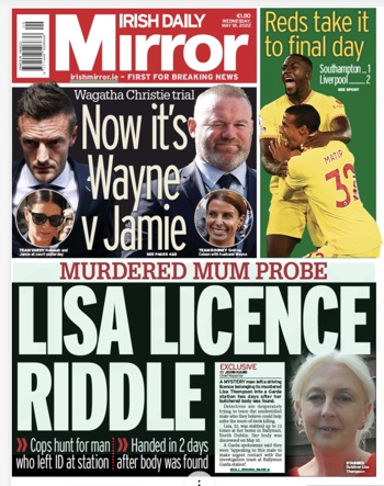 Irish Daily Mirror Frontpage