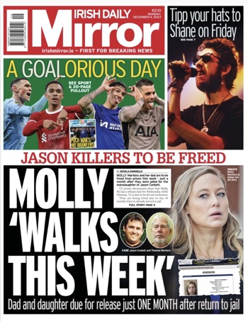 Irish Daily Mirror Frontpage