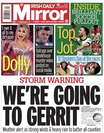 Irish Daily Mirror Frontpage