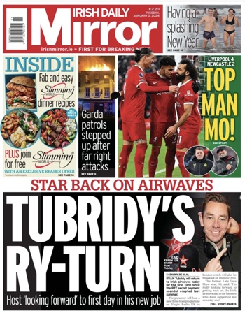 Irish Daily Mirror Frontpage