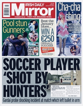 Irish Daily Mirror Frontpage
