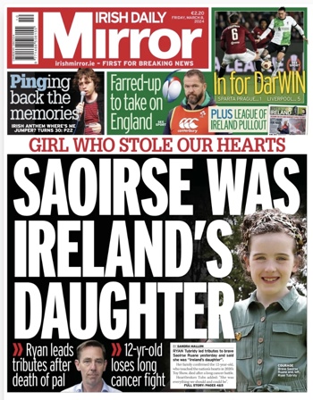 Irish Daily Mirror Frontpage