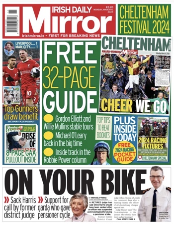 Irish Daily Mirror Frontpage