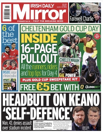Irish Daily Mirror Frontpage