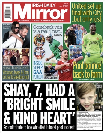 Irish Daily Mirror Frontpage