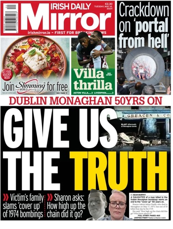 Irish Daily Mirror Frontpage