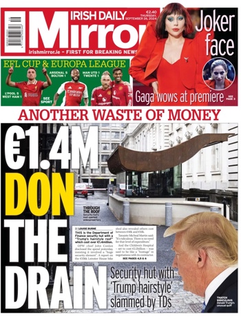 Irish Daily Mirror Frontpage