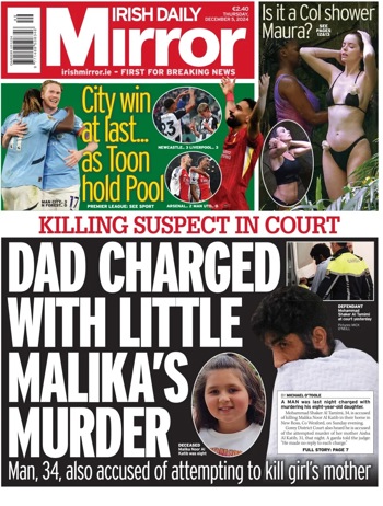 Irish Daily Mirror Frontpage