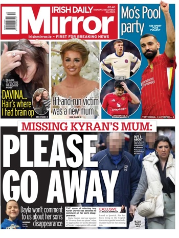 Irish Daily Mirror Frontpage