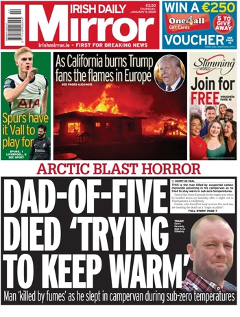 Irish Daily Mirror Frontpage
