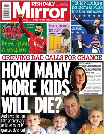 Irish Daily Mirror Frontpage