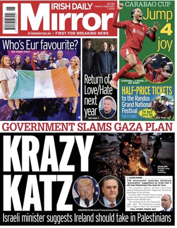 Irish Daily Mirror Frontpage
