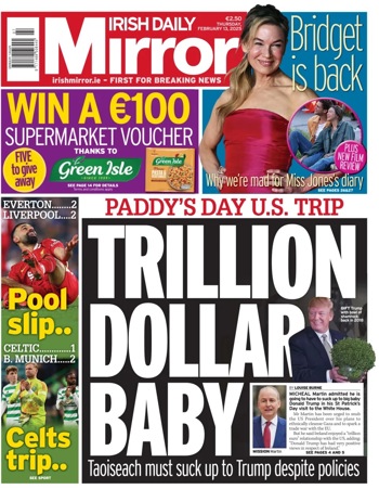 Irish Daily Mirror Frontpage