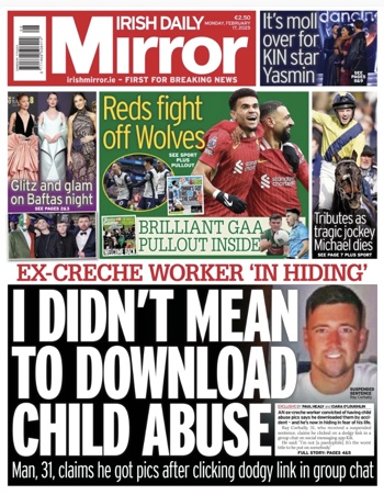 Irish Daily Mirror Frontpage