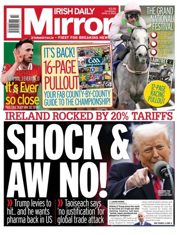 Irish Daily Mirror Frontpage