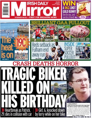 Irish Daily Mirror Frontpage