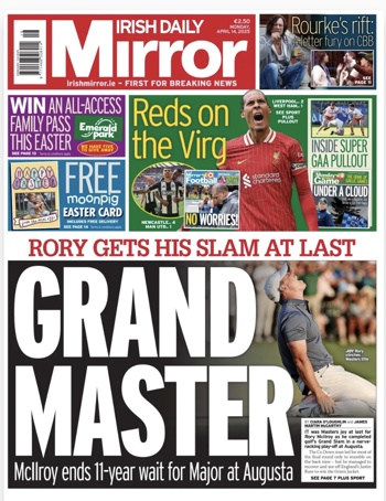 Irish Daily Mirror Frontpage