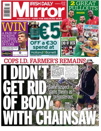 Irish Daily Mirror Frontpage