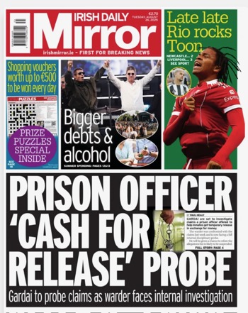 Irish Daily Mirror Frontpage