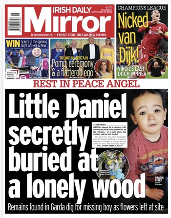 Irish Daily Mirror Frontpage