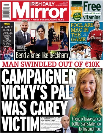 Irish Daily Mirror Frontpage