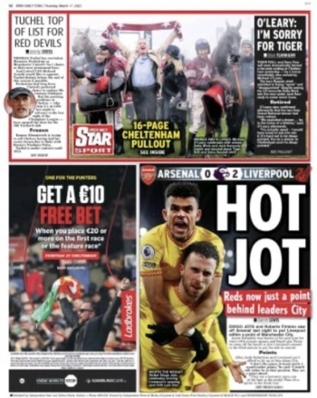 Irish Daily Star Backpage
