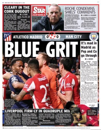 Irish Daily Star Backpage