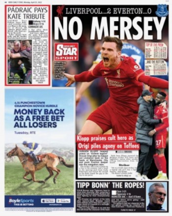 Irish Daily Star Backpage