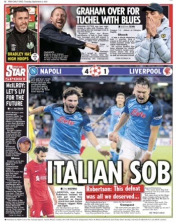 Irish Daily Star Backpage