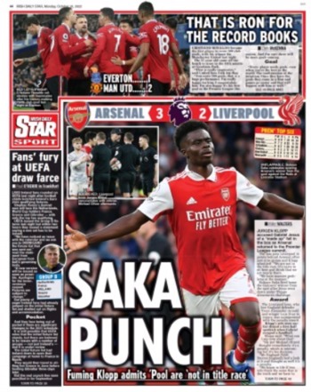 Irish Daily Star Backpage