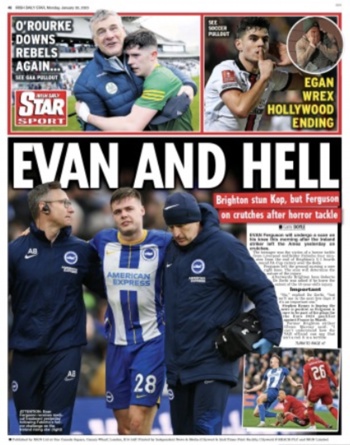 Irish Daily Star Backpage