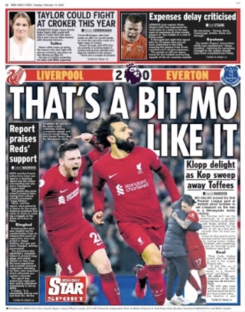 Irish Daily Star Backpage