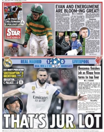 Irish Daily Star Backpage