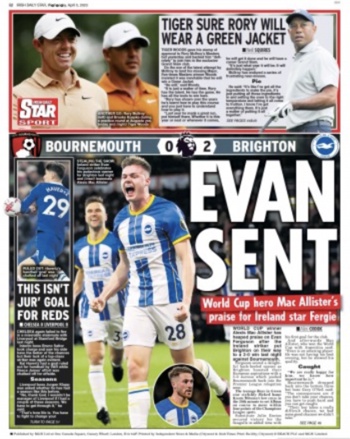 Irish Daily Star Backpage