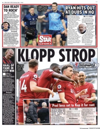Irish Daily Star Backpage