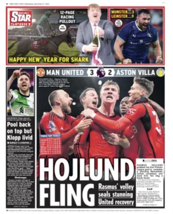 Irish Daily Star Backpage
