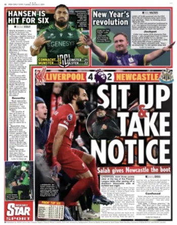 Irish Daily Star Backpage