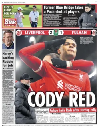 Irish Daily Star Backpage
