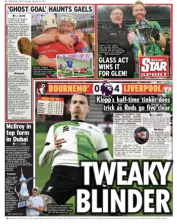 Irish Daily Star Backpage