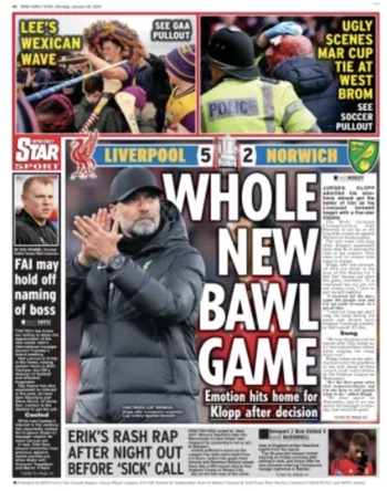 Irish Daily Star Backpage