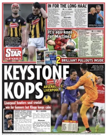 Irish Daily Star Backpage
