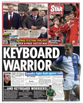 Irish Daily Star Backpage