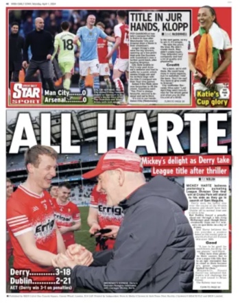 Irish Daily Star Backpage