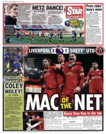 Irish Daily Star Backpage