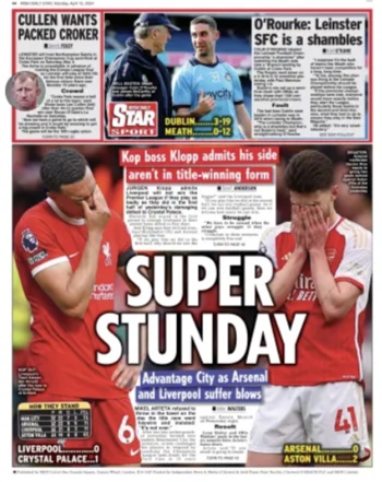 Irish Daily Star Backpage