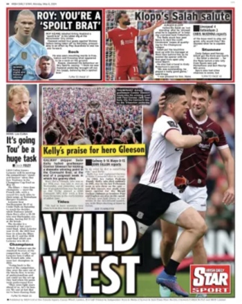 Irish Daily Star Backpage