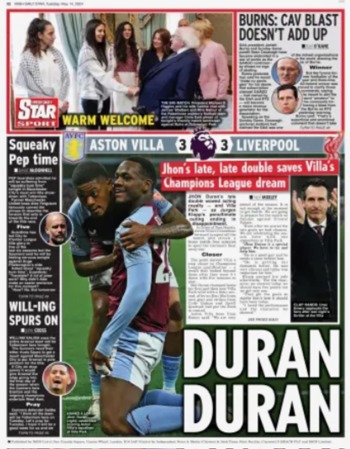 Irish Daily Star Backpage